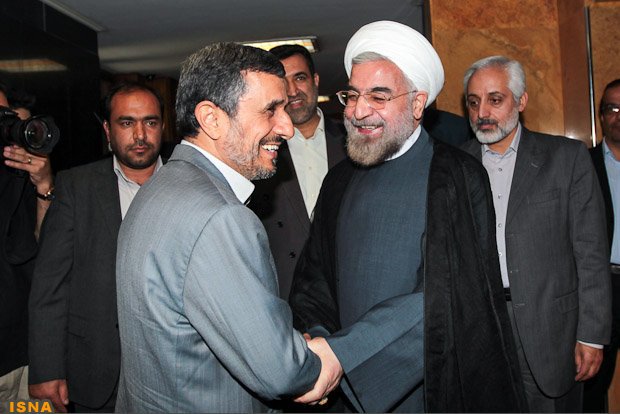 دیدار احمدی نژاد با رئیس ججمهور منتخب