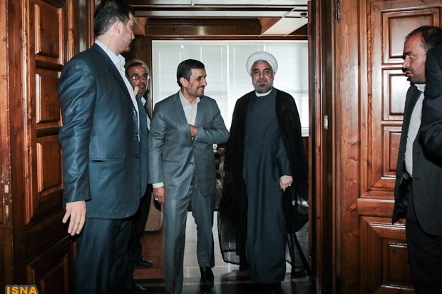 دیدار احمدی نژاد با رئیس ججمهور منتخب