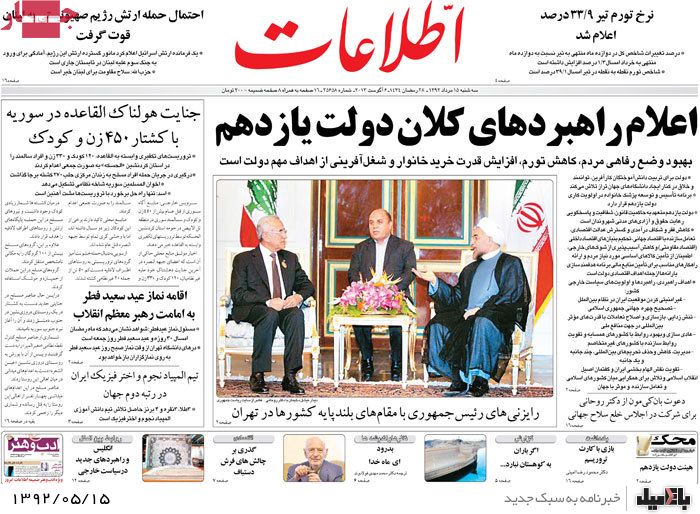 روزنامه های سه شنبه 15 مرداد