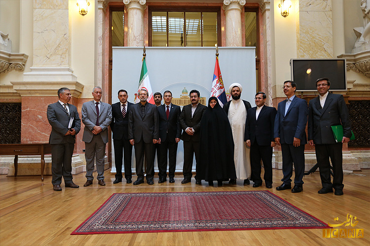 نشست مطبولاتی ریجانی با رئیس پارلمان صربستان