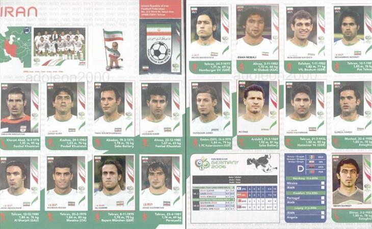 صفحه ایران در آلبوم جام جهانی 2006