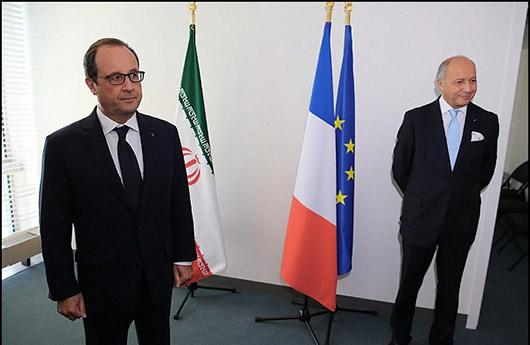 دیدار روحانی با رئیس جمهور فرانسه