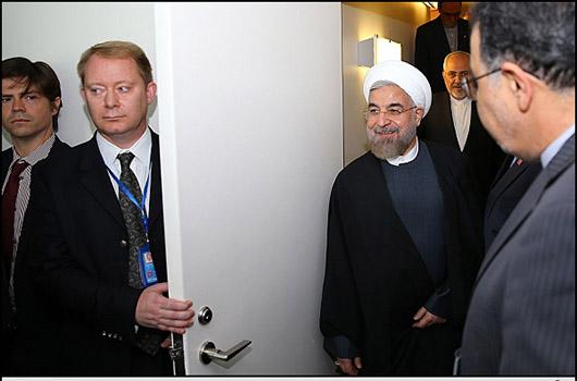 دیدار روحانی با رئیس جمهور فرانسه