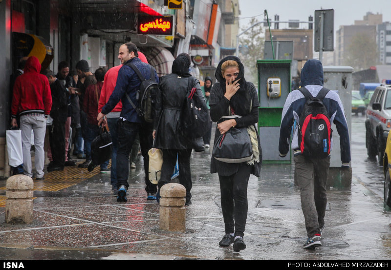 بارش باران پاییزی در تهران