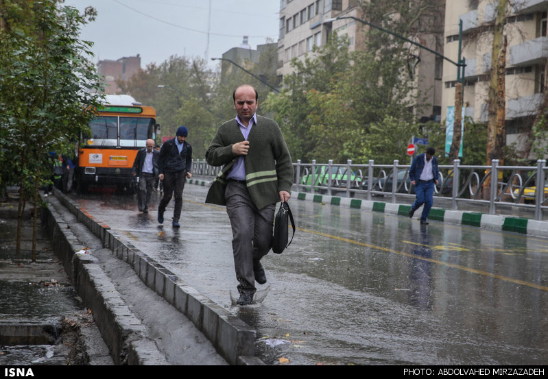 بارش باران پاییزی در تهران