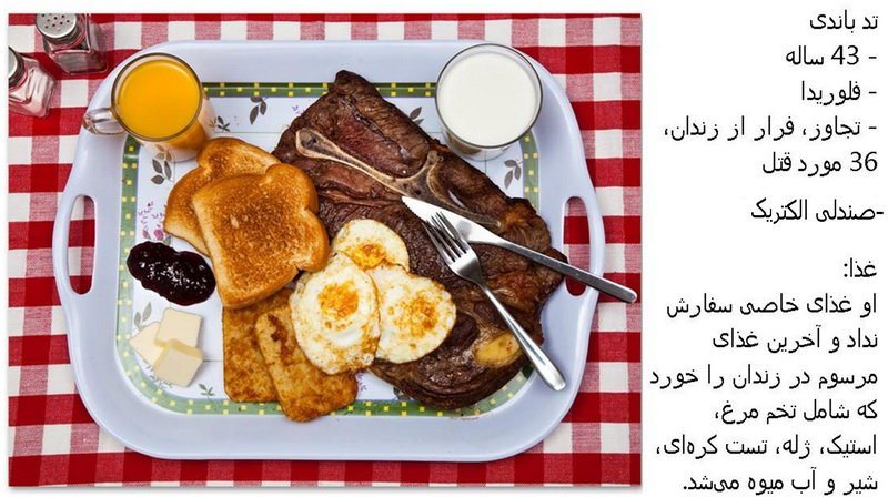 غذای درخواستی اعدامی ها