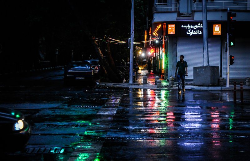 باران شدید در تهران
