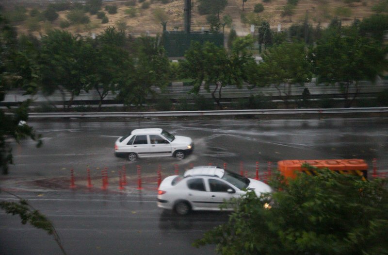 باران شدید در تهران