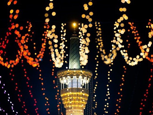 حرم رضوی در شب میلاد امام رضا(ع)