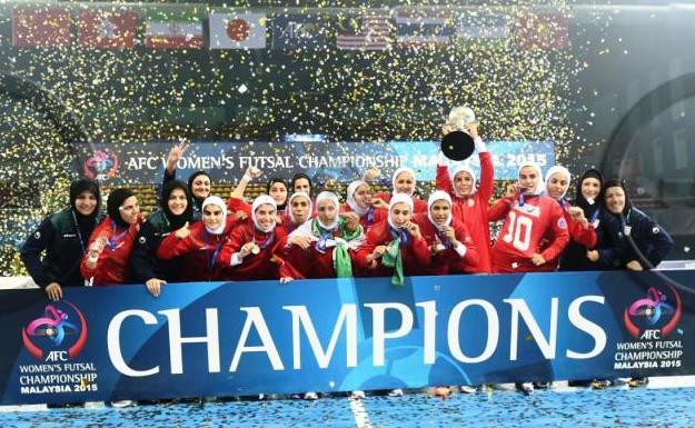 جشن قهرمانی تیم ملی فوتسال زنان ایران