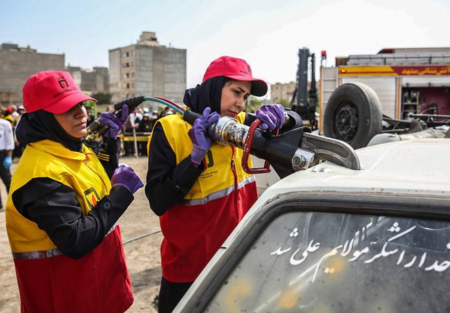 مانور بانوان آتش نشان داوطلب‎
