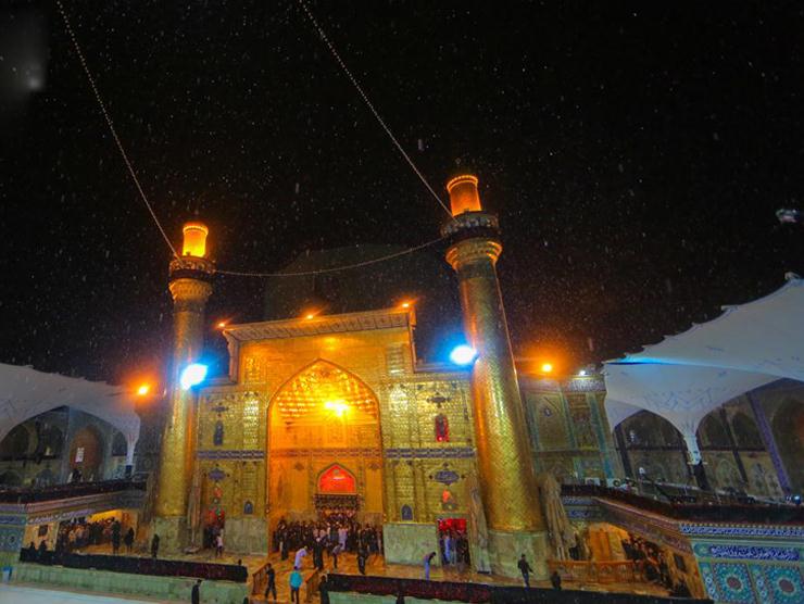 باران رحمت الهی در حرم حضرت علی(ع)