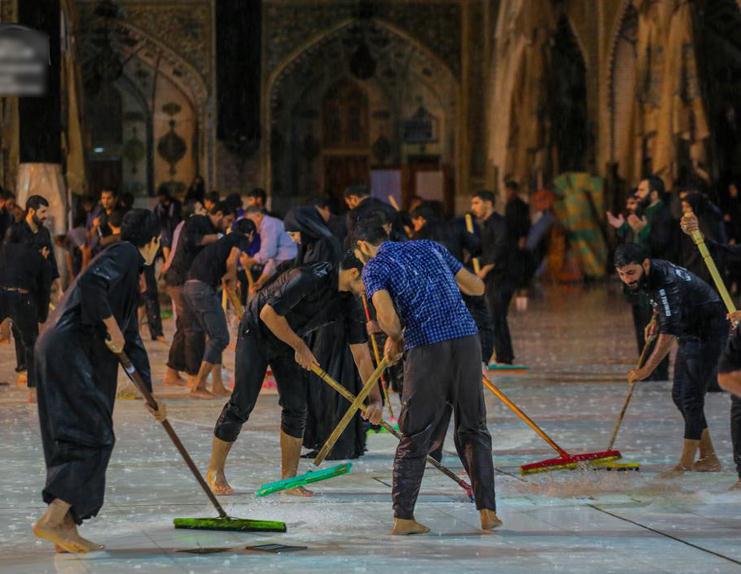 باران رحمت الهی در حرم حضرت علی(ع)